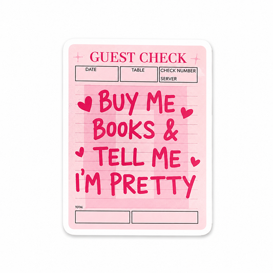 Pink book lover plastic add-on for compatible interchangeable badge reel bases with guest check design