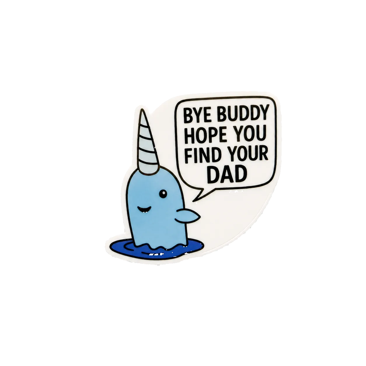 Funny narwhal plastic add-on for badge reels with cute ocean animal quote design for nurses and healthcare workers