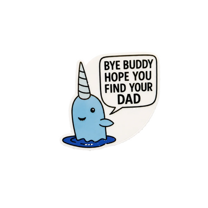 Funny narwhal plastic add-on for badge reels with cute ocean animal quote design for nurses and healthcare workers