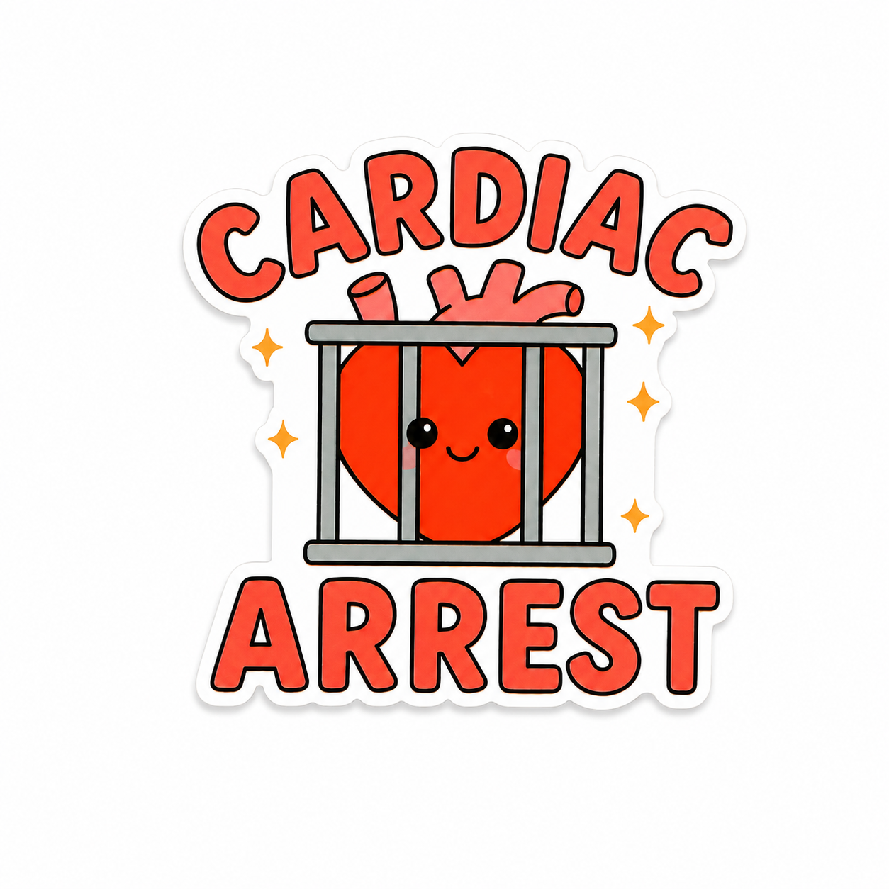Funny cardiac arrest plastic add-on for badge reels with cute heart medical design for nurses and healthcare workers