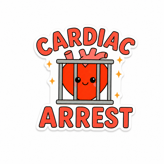 Funny cardiac arrest plastic add-on for badge reels with cute heart medical design for nurses and healthcare workers