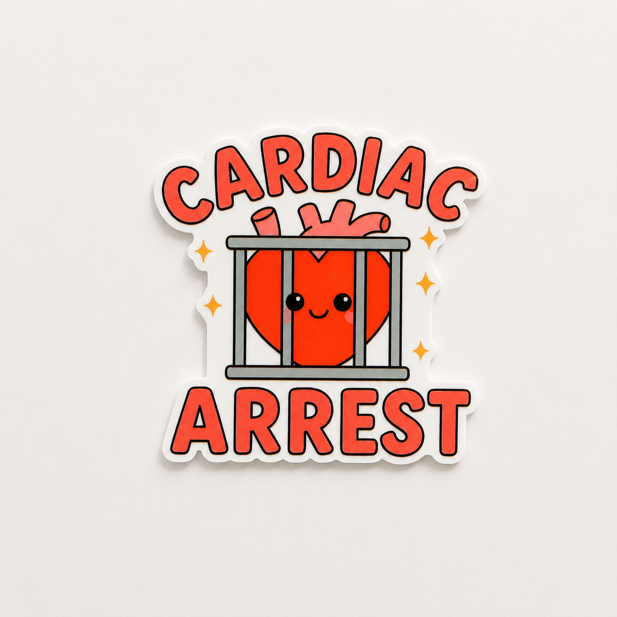 Funny cardiac arrest plastic add-on for badge reels with cute heart medical design for nurses and healthcare workers