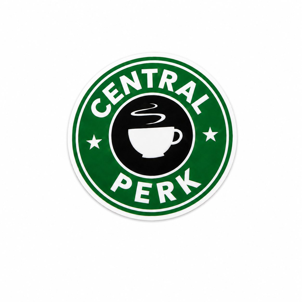 Central Perk coffee inspired plastic add-on with coffee cup design compatible with interchangeable badge reel bases for nurses and healthcare workers.