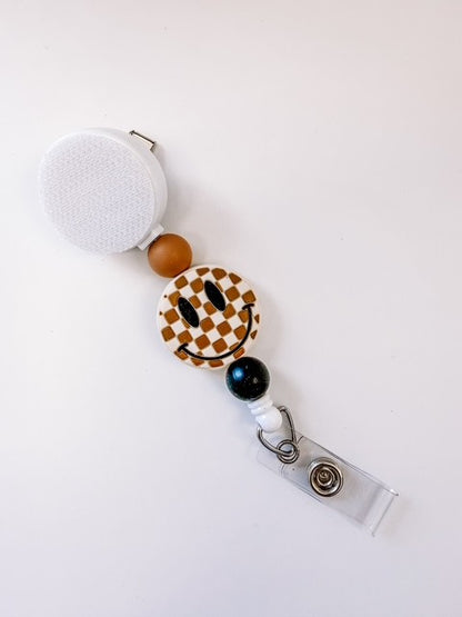 checkered-smiley-interchangable-badge-reel