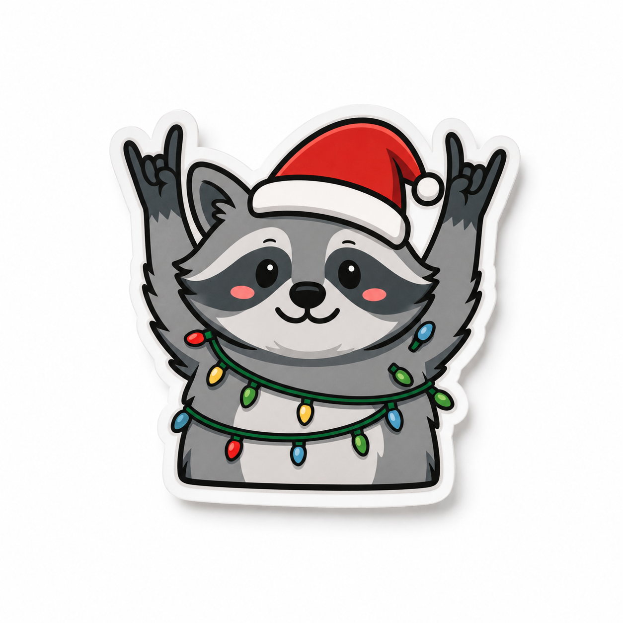 Cute Christmas raccoon plastic add-on for compatible interchangeable badge reel bases. Festive holiday accessory for nurses, CNAs, and healthcare workers.