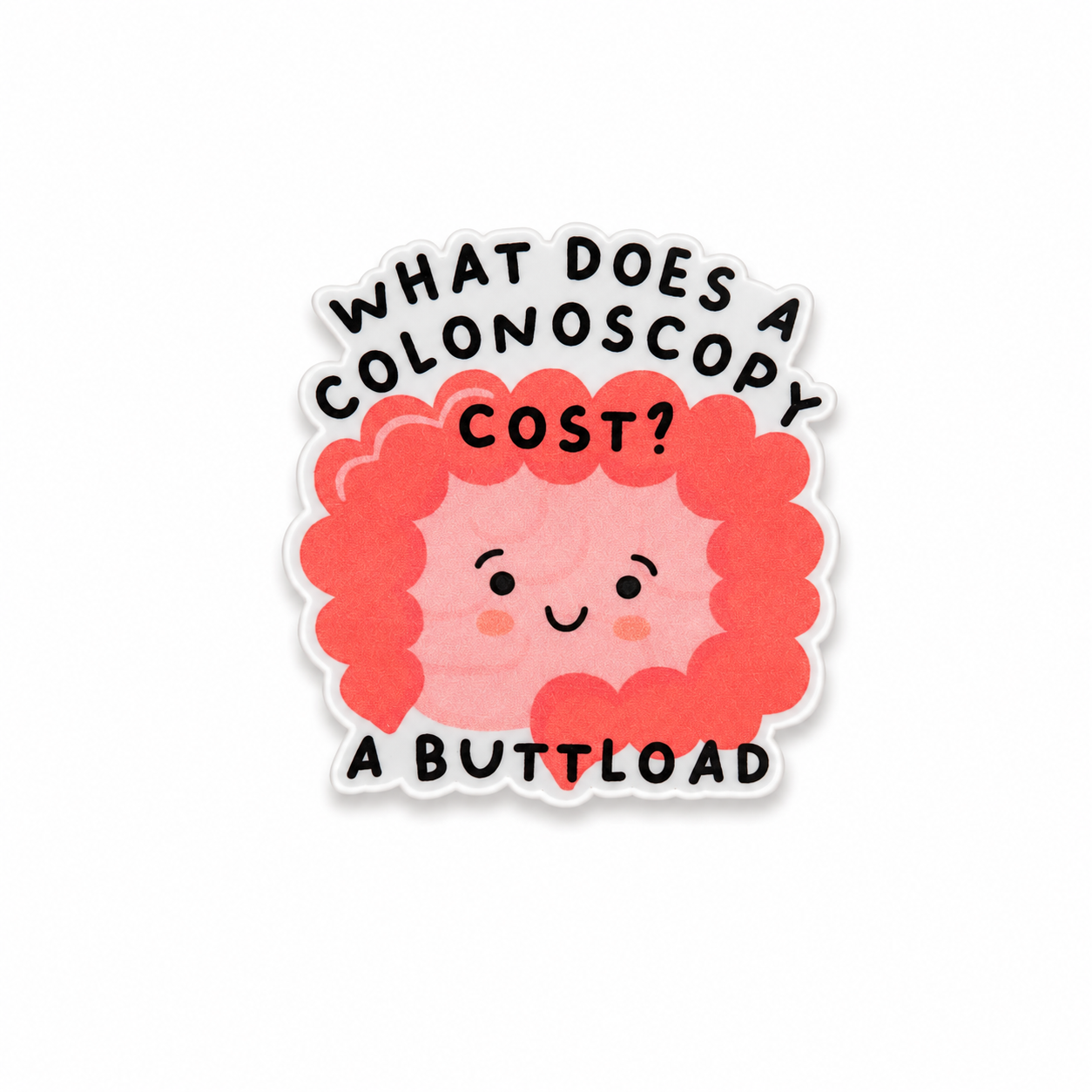 Funny colonoscopy plastic add-on for compatible interchangeable badge reel bases with cute medical humor design
