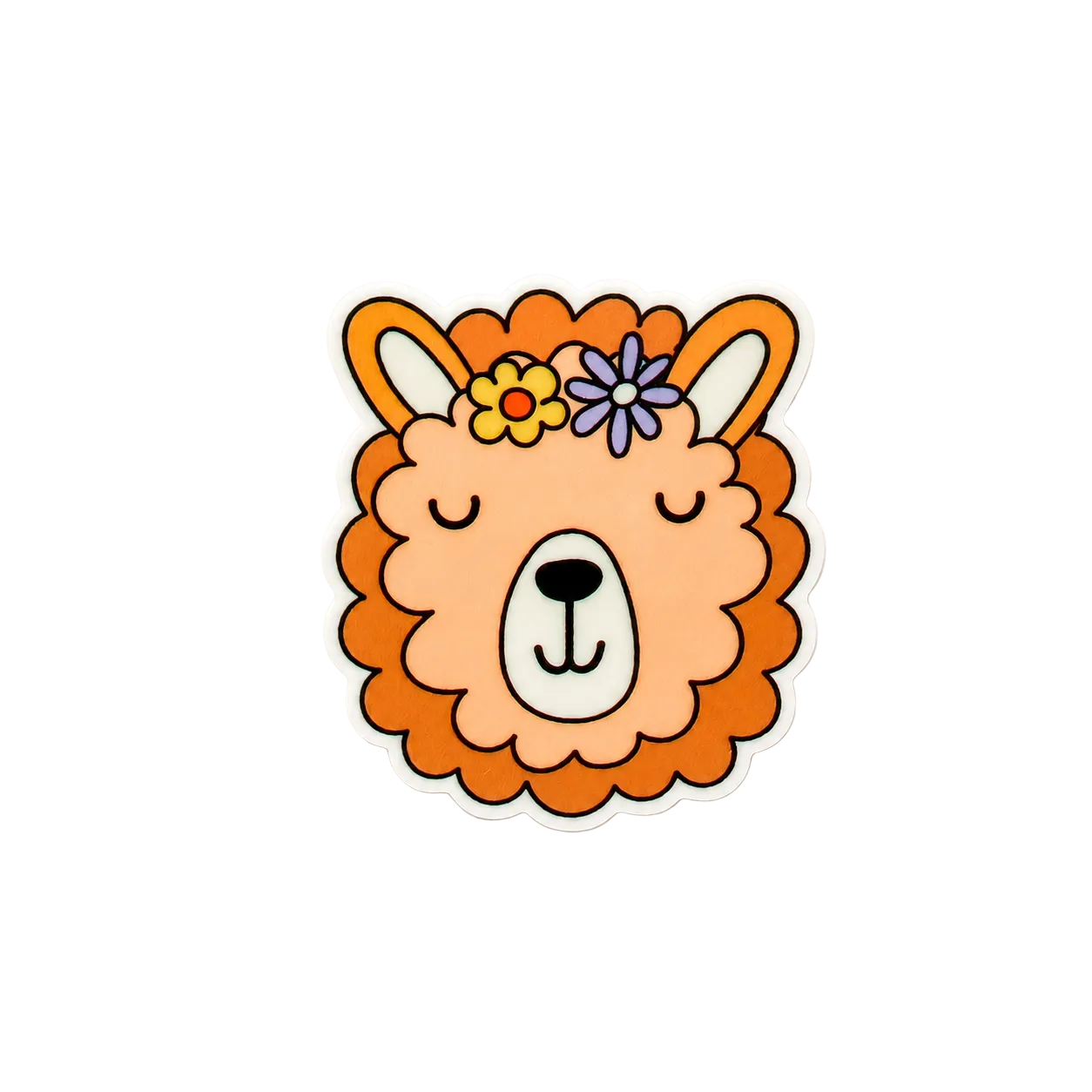 Cute floral llama plastic add-on for badge reels with pastel animal design for nurses and healthcare workers