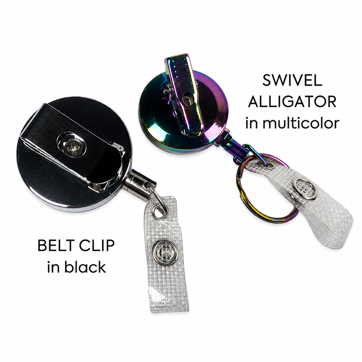 Black Interchangeable Badge Reel - Extra Durable