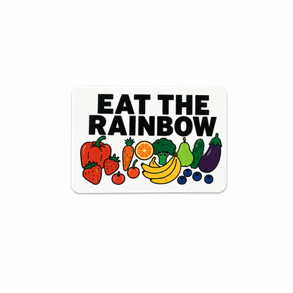 Eat the Rainbow ID badge charm with colorful fruit and vegetable design for dietitians and healthcare workers compatible with Badge Beauties adapters