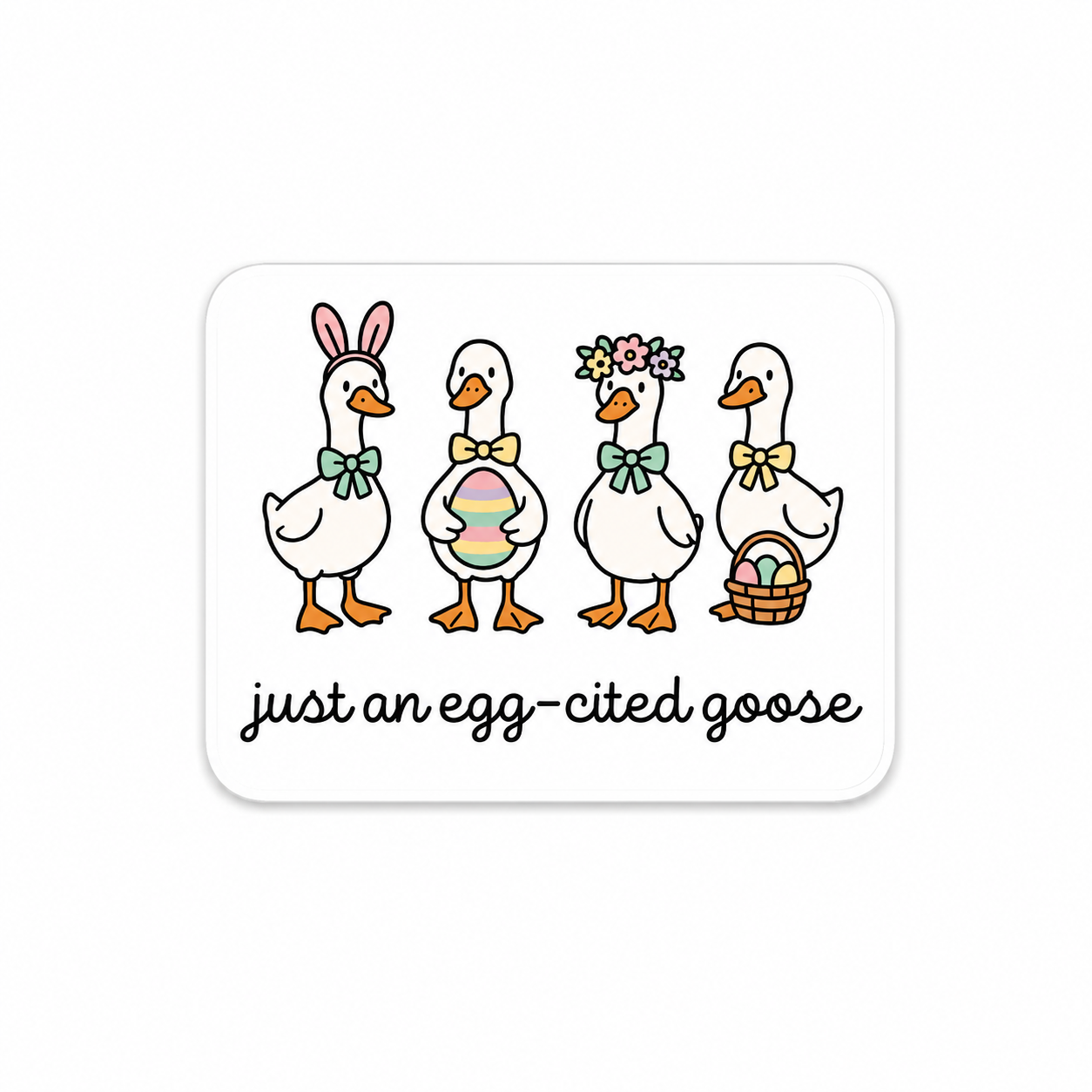 Just an egg-cited goose plastic add-on for compatible interchangeable badge reel bases with cute Easter goose design
