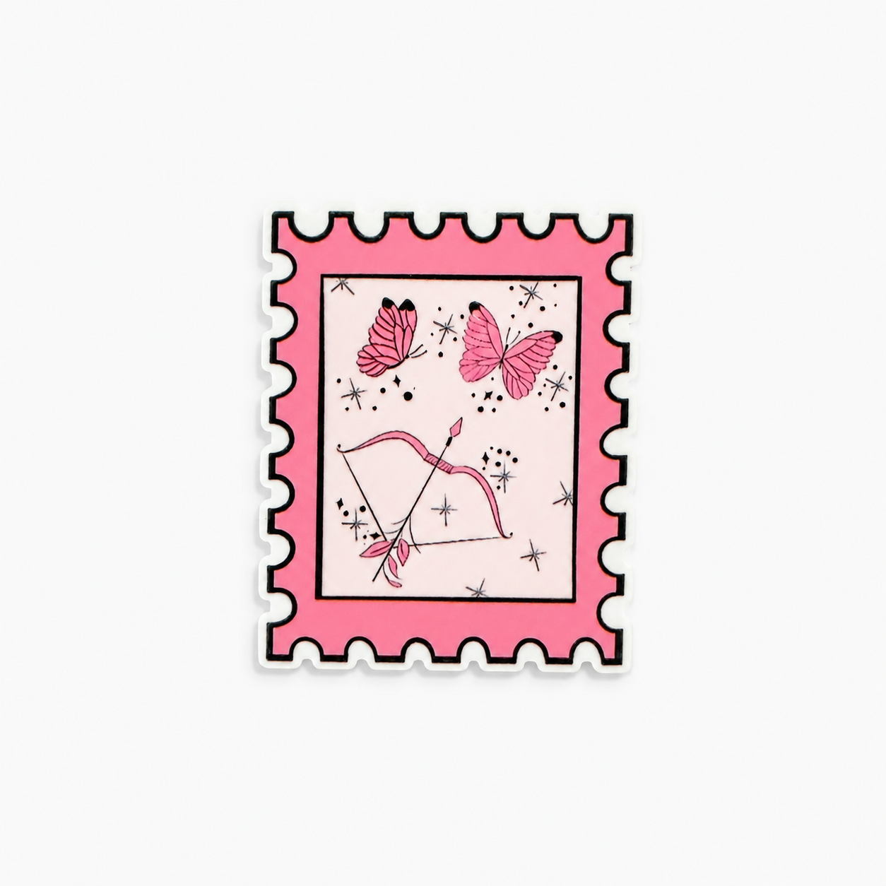 Era Lover plastic add-on with pink butterfly and bow design for compatible interchangeable badge reel bases