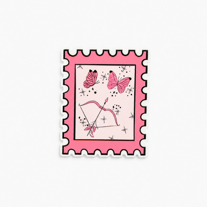 Era Lover plastic add-on with pink butterfly and bow design for compatible interchangeable badge reel bases