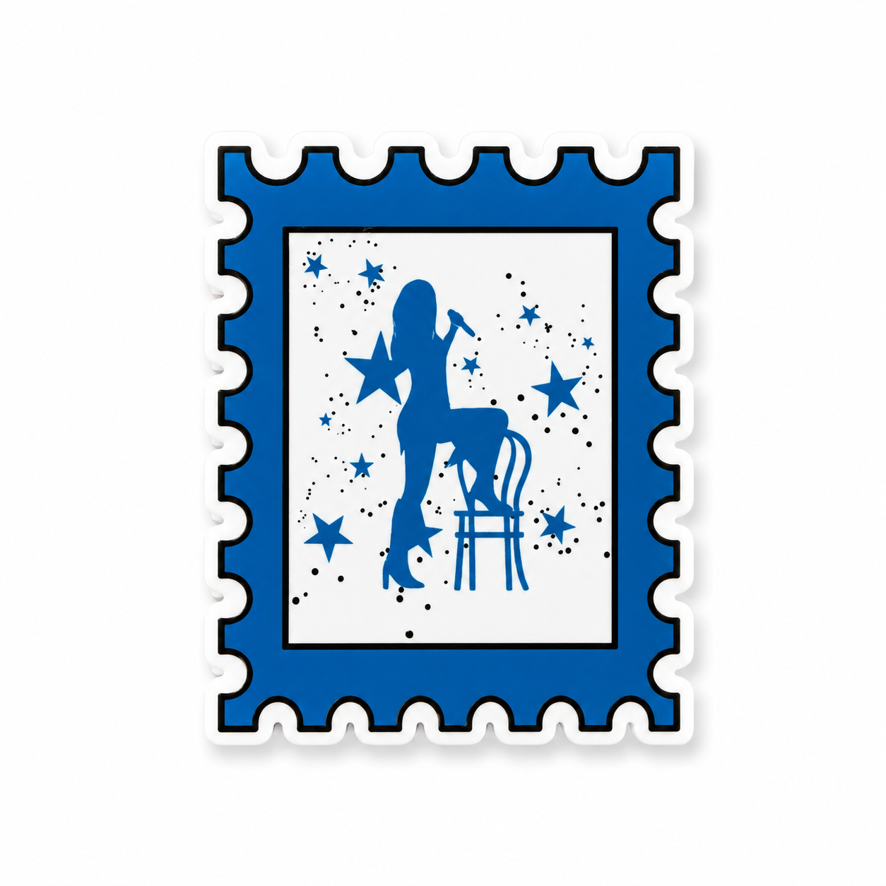 Era Midnights plastic add-on with blue star silhouette design for compatible interchangeable badge reel bases