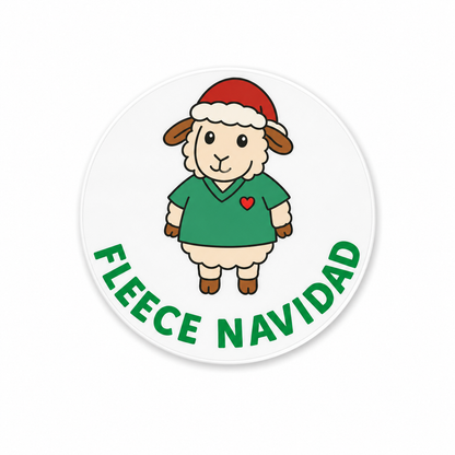 Fleece Navidad sheep plastic add-on for compatible interchangeable badge reel bases