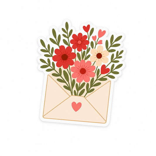 Floral love letter plastic add-on for compatible interchangeable badge reel bases