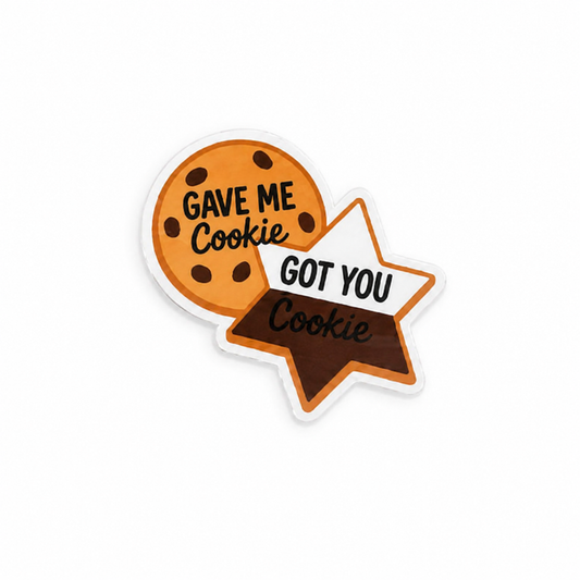 Gave Me Cookie Got You Cookie plastic add-on with cozy cookie design for compatible interchangeable badge reel bases and cute healthcare worker accessories