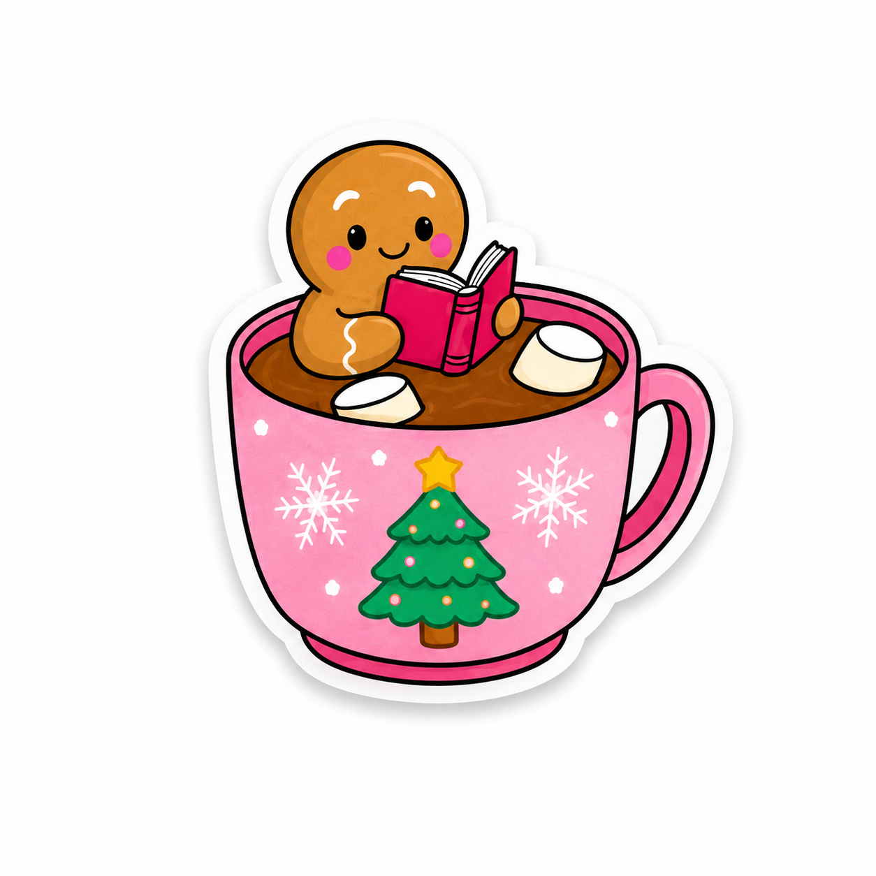 Cute gingerbread hot cocoa reader plastic add-on for compatible interchangeable badge reel bases