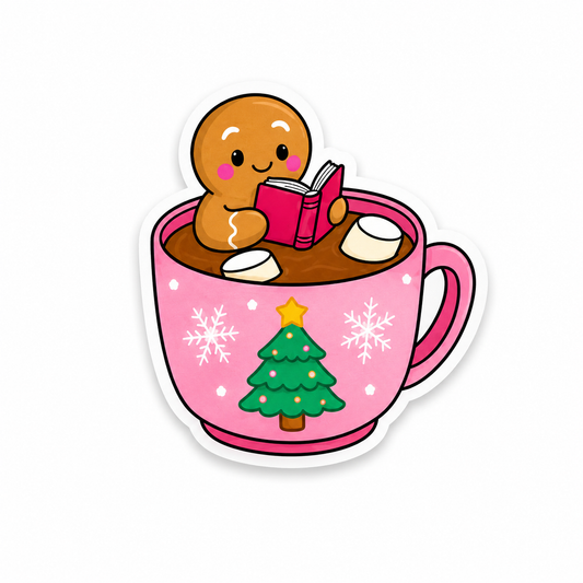 Cute gingerbread hot cocoa reader plastic add-on for compatible interchangeable badge reel bases