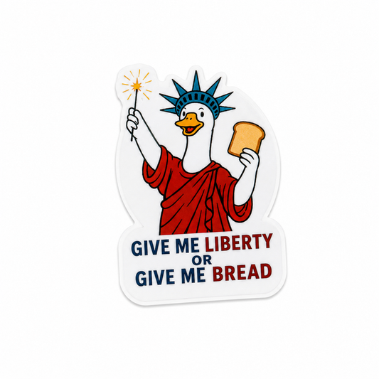 Give Me Liberty or Give Me Bread patriotic goose plastic add-on for compatible interchangeable badge reel bases