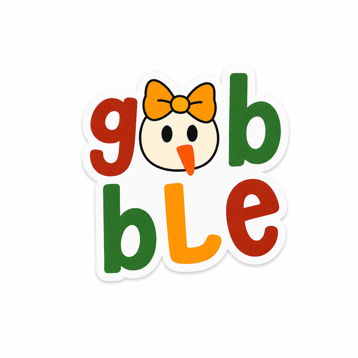 Cute Thanksgiving turkey plastic add-on with colorful lettering for compatible interchangeable badge reel bases and festive healthcare accessories.