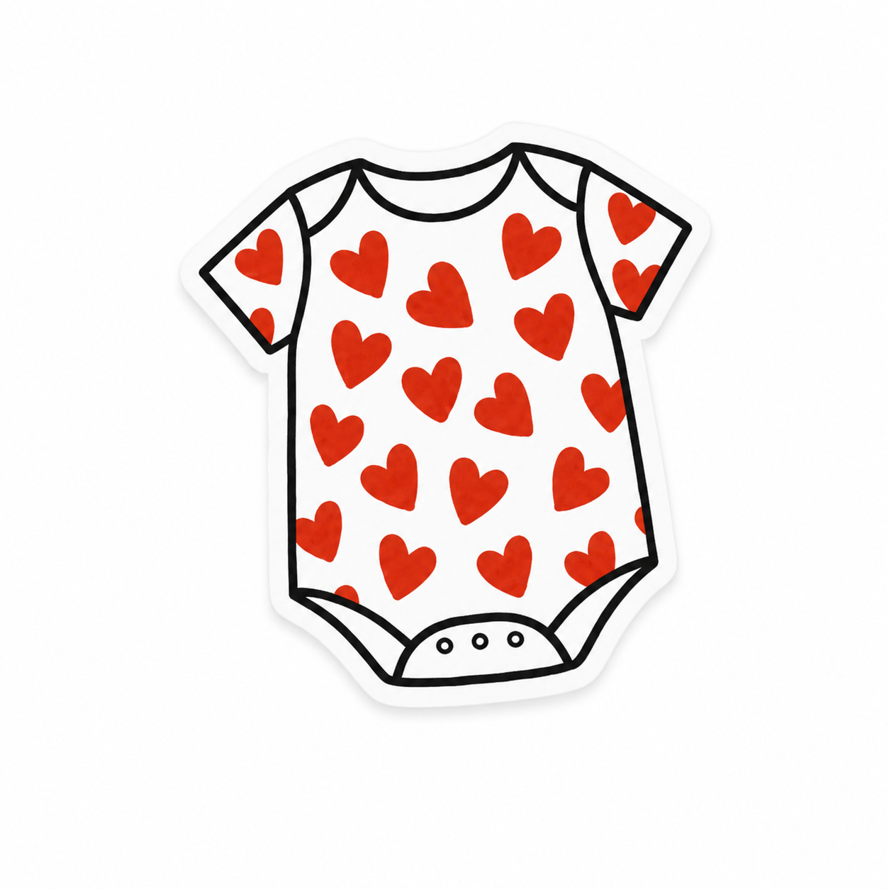 Heart baby onesie plastic add-on for compatible interchangeable badge reel bases
