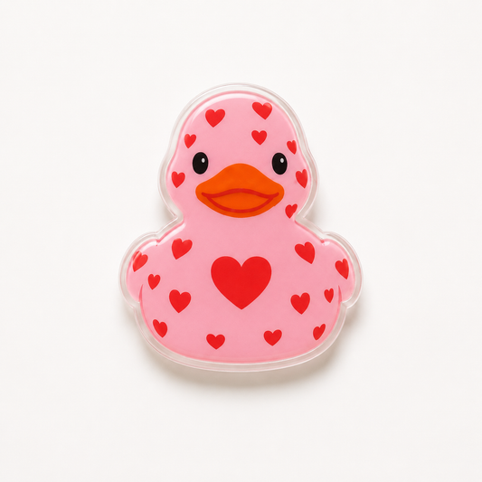 Heart duck plastic add-on for compatible interchangeable badge reel bases