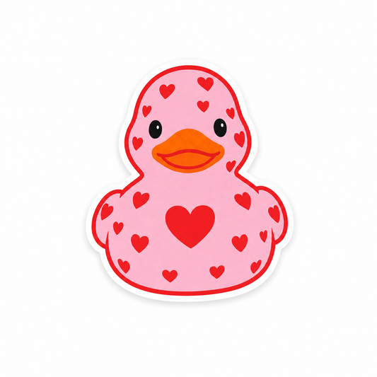 Heart duck plastic add-on for compatible interchangeable badge reel bases
