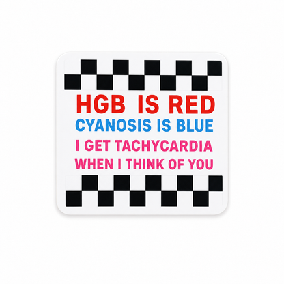HGB Is Red Tachycardia Valentine plastic add-on for compatible interchangeable badge reel bases