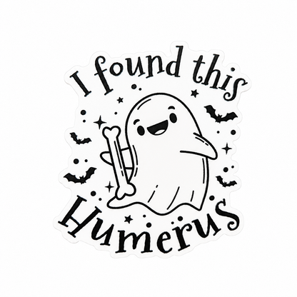 I found this Humerus plastic add-on with cute ghost, bone, bats, and spooky medical humor, compatible with interchangeable badge reel bases.