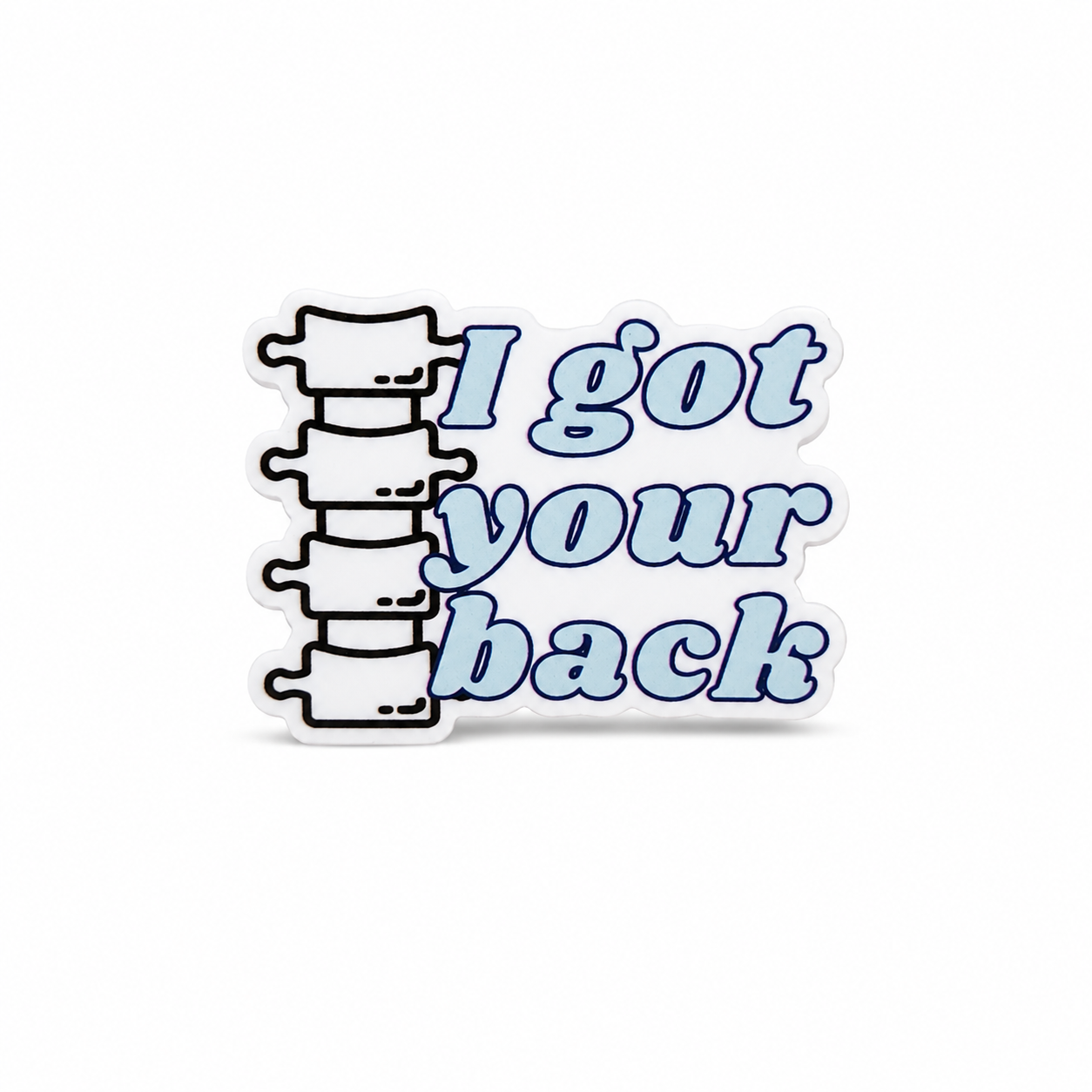 I got your back orthopedic nurse accessory plastic add-on with stacked spine design, compatible with interchangeable badge reel bases