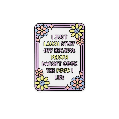 Funny floral quote plastic add-on for badge reels with sarcastic humor and pastel retro flower design