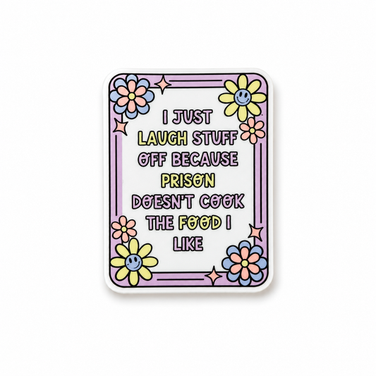 Funny floral quote plastic add-on for badge reels with sarcastic humor and pastel retro flower design