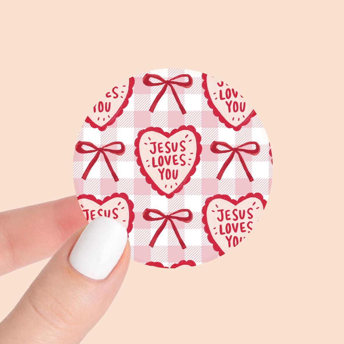 Jesus Loves You / Bow Pink / Hardboard Add on