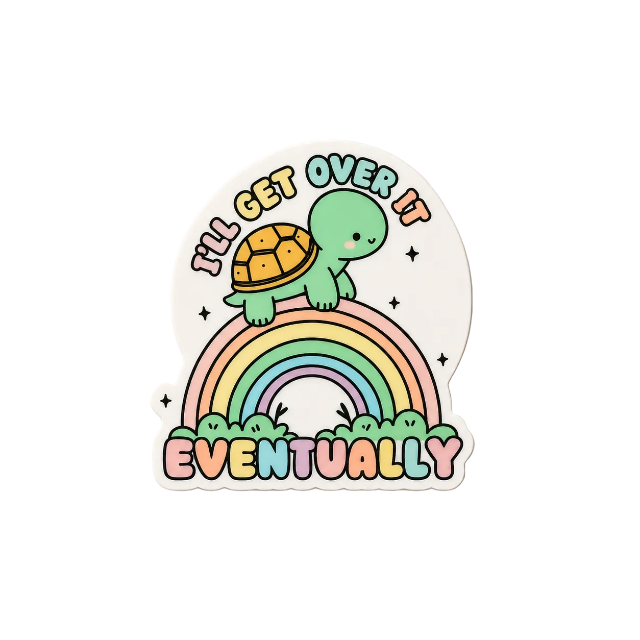 Cute turtle interchangeable badge reel add-on with rainbow design for nurses and healthcare workers