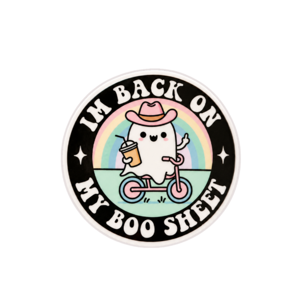 Cute ghost Halloween plastic add-on for badge reels with funny boo sheet design for nurses and healthcare workers