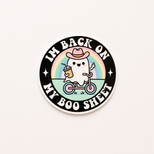 Cute ghost Halloween plastic add-on for badge reels with funny boo sheet design for nurses and healthcare workers