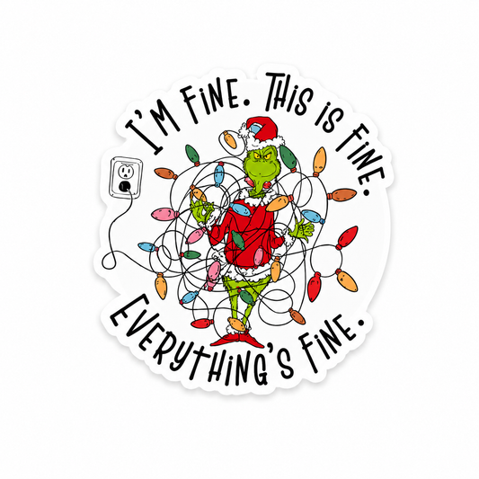 I’m Fine This is Fine Everything’s Fine plastic add-on for compatible interchangeable badge reel bases