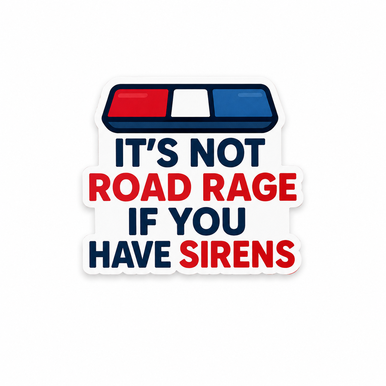 Funny EMS-themed plastic add-on for compatible interchangeable badge reel bases featuring “It’s Not Road Rage If You Have Sirens” design.