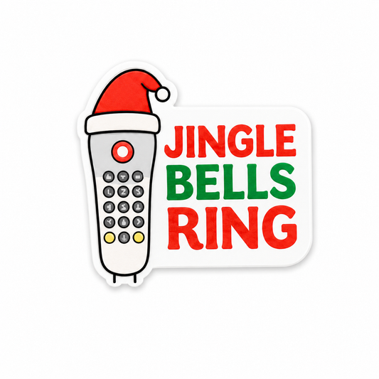 Jingle Bells Ring Christmas plastic add-on for compatible interchangeable badge reel bases