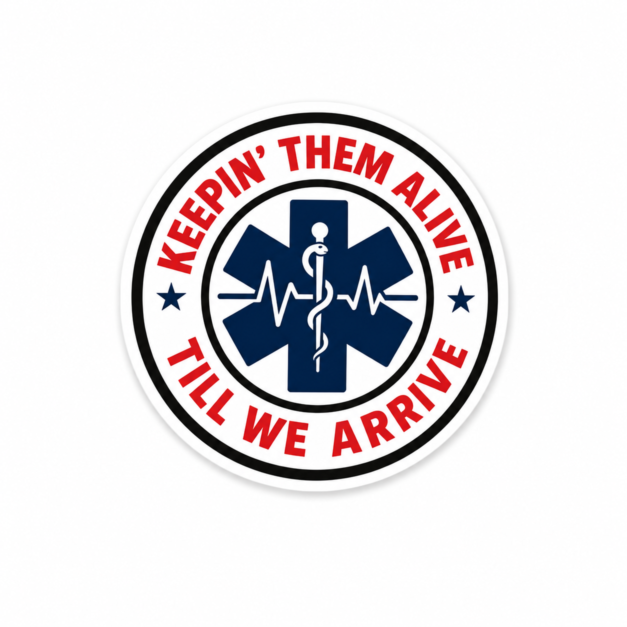 Keepin’ Them Alive Till We Arrive plastic add-on for compatible interchangeable badge reel bases