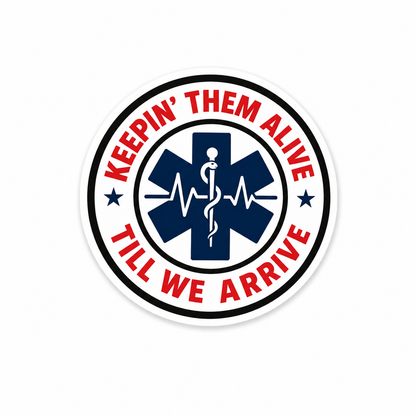 Keepin’ Them Alive Till We Arrive plastic add-on for compatible interchangeable badge reel bases