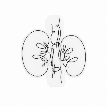 Minimalist kidney line art plastic add-on compatible with interchangeable badge reel bases, nephrology and renal healthcare accessory for nurses and dialysis staff