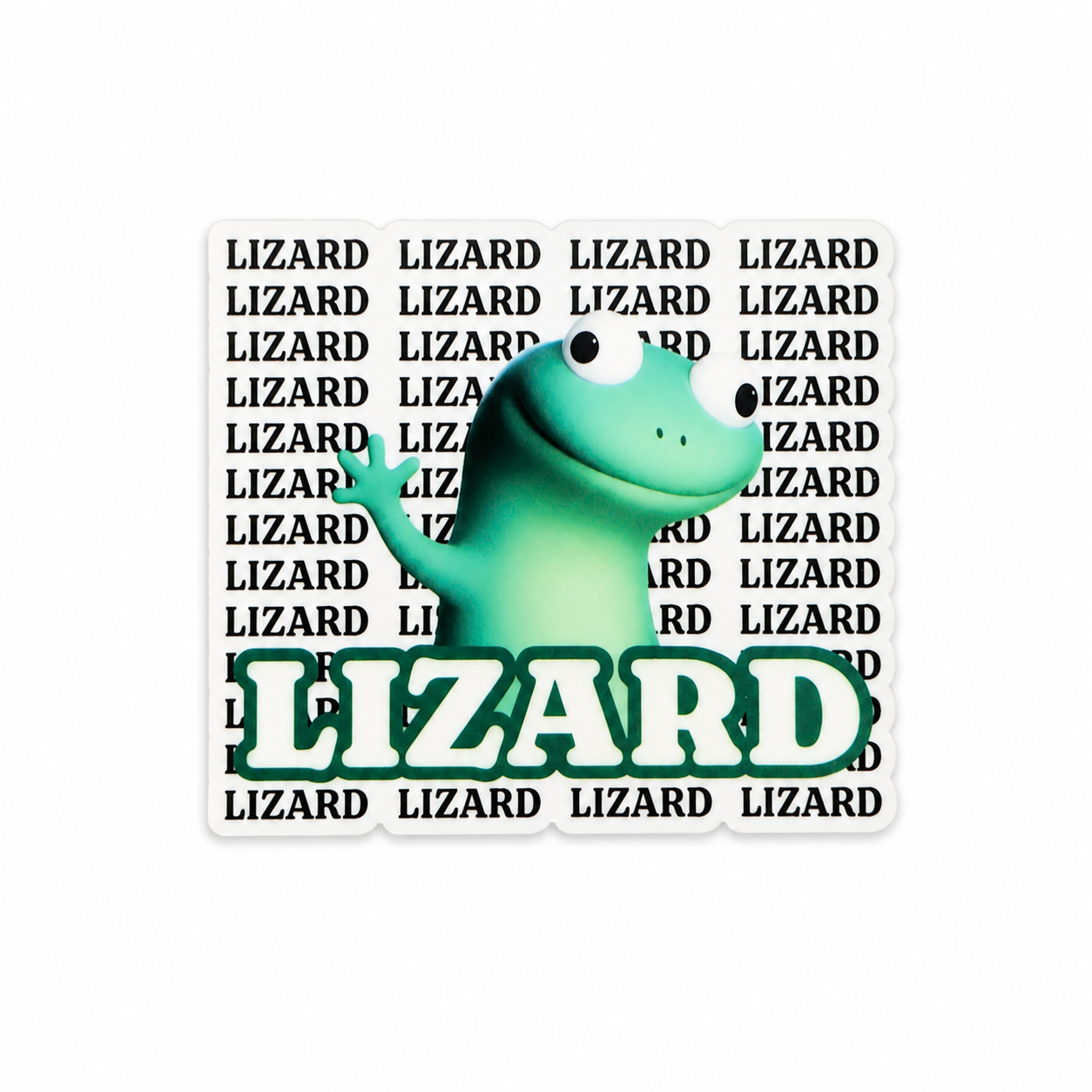 Lizard Lizard plastic add-on with cute green cartoon lizard design compatible with interchangeable badge reel bases