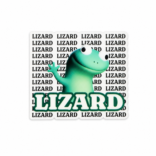 Lizard Lizard plastic add-on with cute green cartoon lizard design compatible with interchangeable badge reel bases