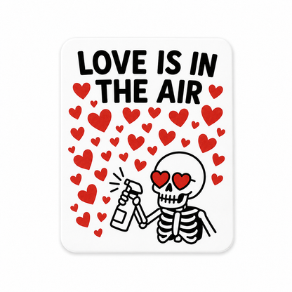 Funny skeleton Valentine plastic add-on for compatible interchangeable badge reel bases