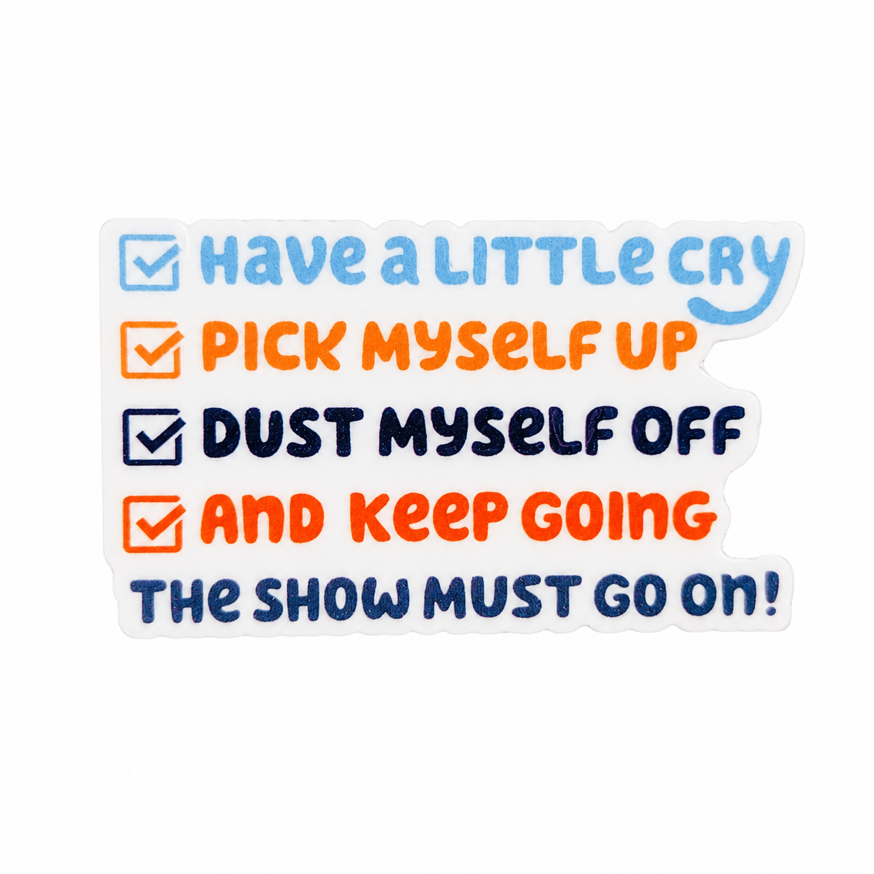 Mental health checklist plastic add-on with colorful text design, compatible with interchangeable badge reel bases.