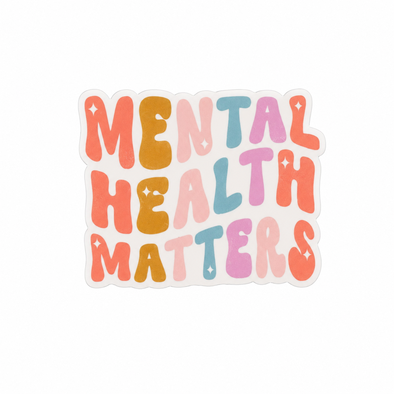 MENTAL HEALTH MATTERS plastic add-on with colorful lettering, compatible with interchangeable badge reel bases, perfect mental health accessory.