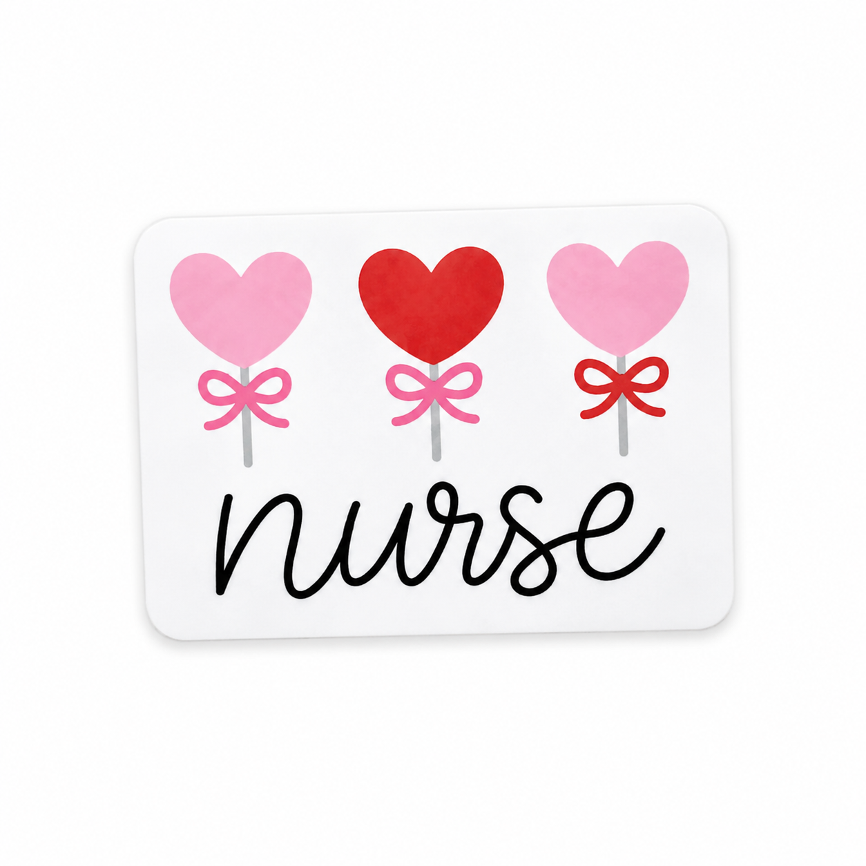 Nurse Valentine hearts plastic add-on for compatible interchangeable badge reel bases