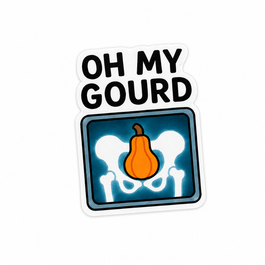 Oh My Gourd pumpkin x-ray plastic add-on with fall aesthetic design for compatible interchangeable badge reel bases