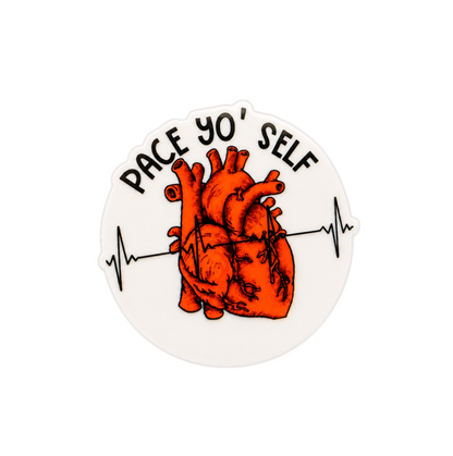 Funny cardiac themed plastic add-on for badge reels with anatomical heart and EKG design for healthcare workers